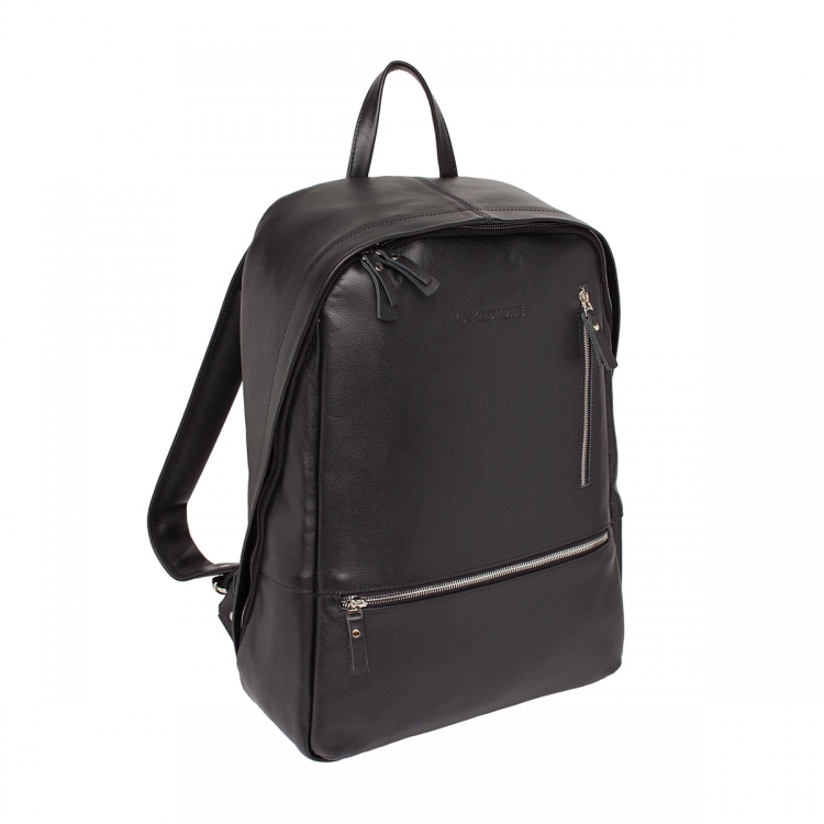 Рюкзак кожаный Adams Dark Black