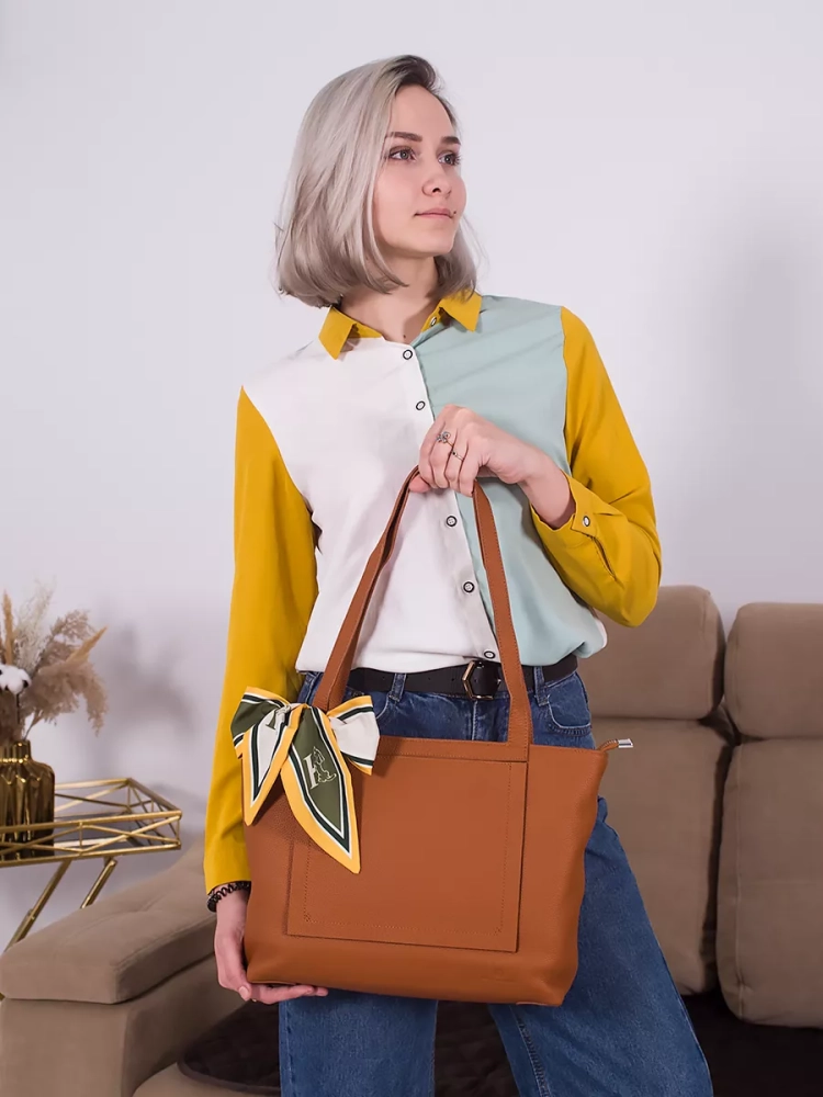 Сумка женская шоппер Paul Rayner brown Gloria 3188