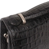 Стильная барсетка мужская из кожи под рептилию Clark Black Caiman
