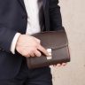 Элегантная коричневая барсетка мужская Evans Brown