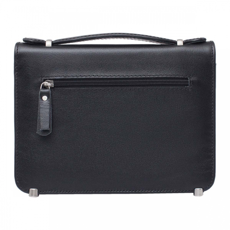 Компактная мужская барсетка из кожи Foxcote Black