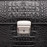 Барсетка мужская из кожи под рептилию Foxcote Black Caiman