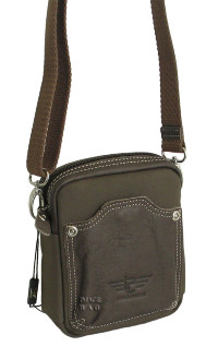 Коричневая поясная сумка комбинированная IP Collection 80110-6