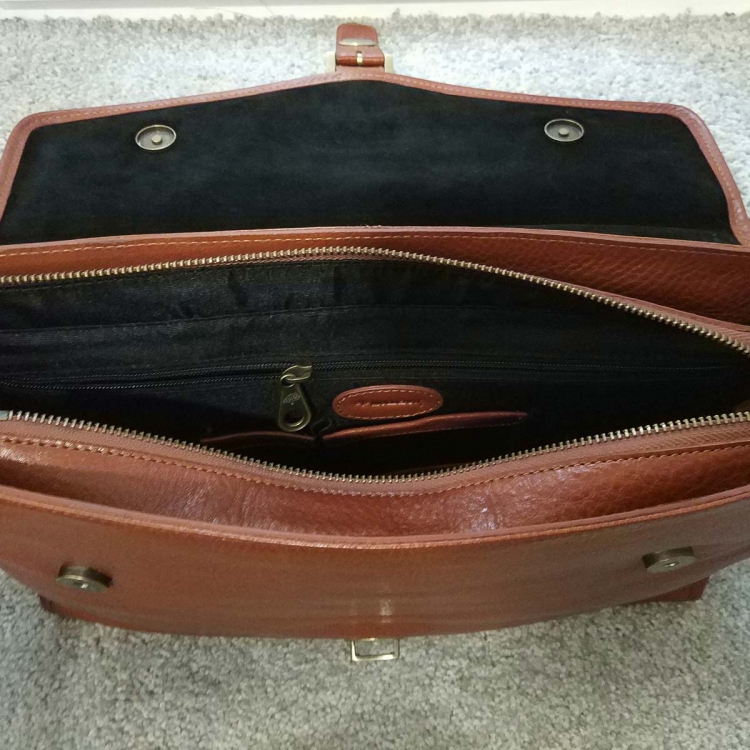 Портфель мужской из натуральной кожи Mullbery 5130-1mu cognac