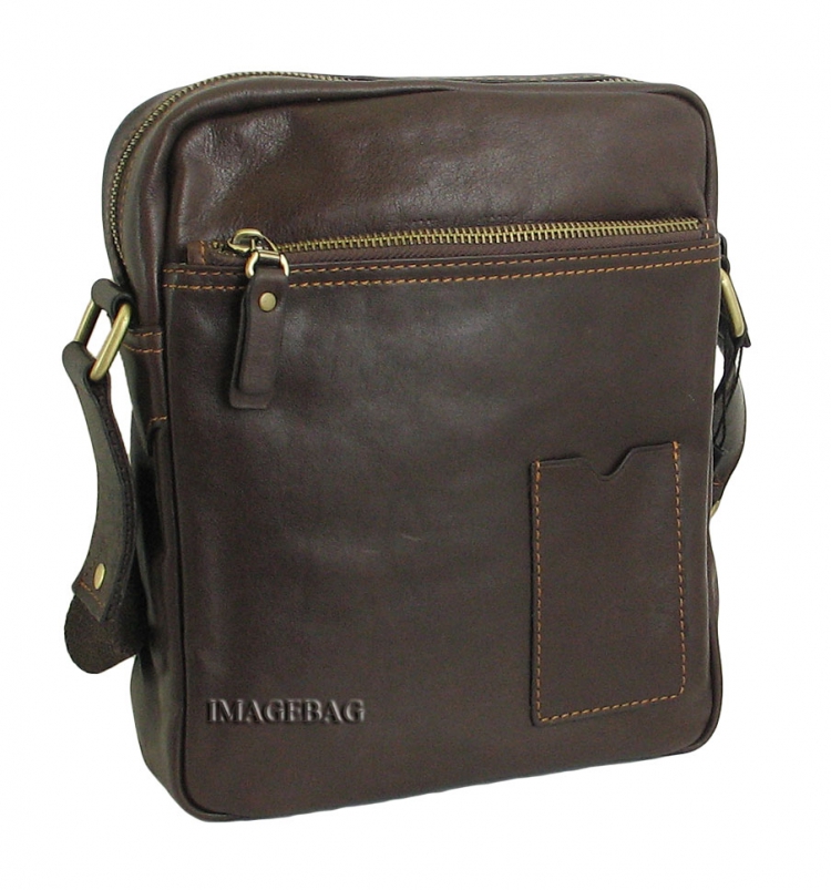 Кожаная коричневая сумка IP Collection 81165-4.1