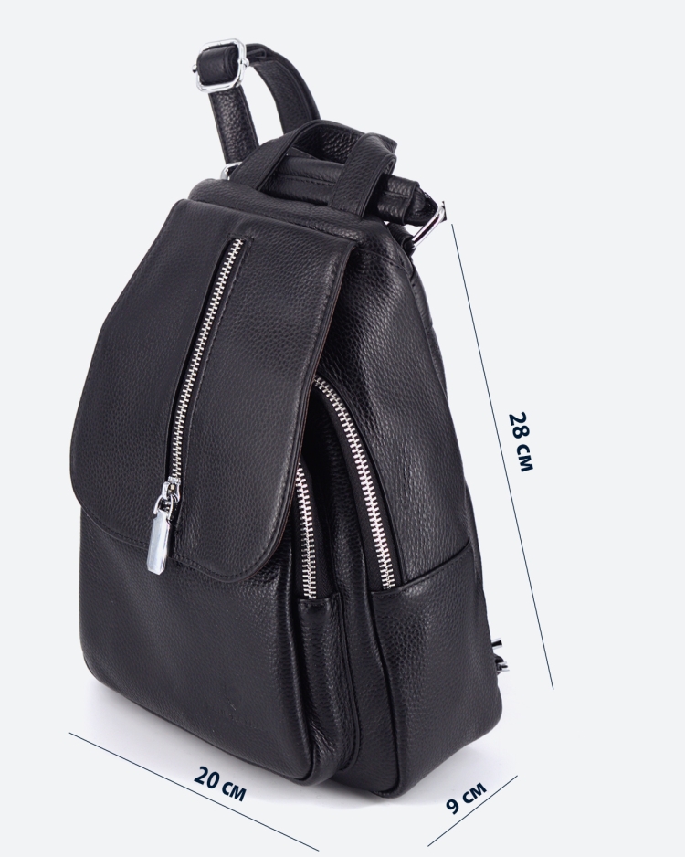 Рюкзак женский кожаный маленький Paul Rayner черный 1031-1