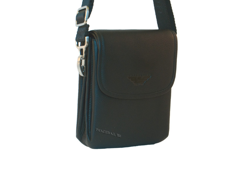 Черная кожаная сумка через плечо IP Collection 3087 black