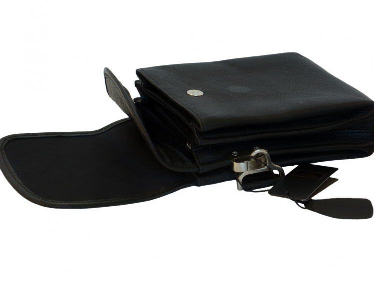 Черная кожаная сумка через плечо IP Collection 3087 black.3