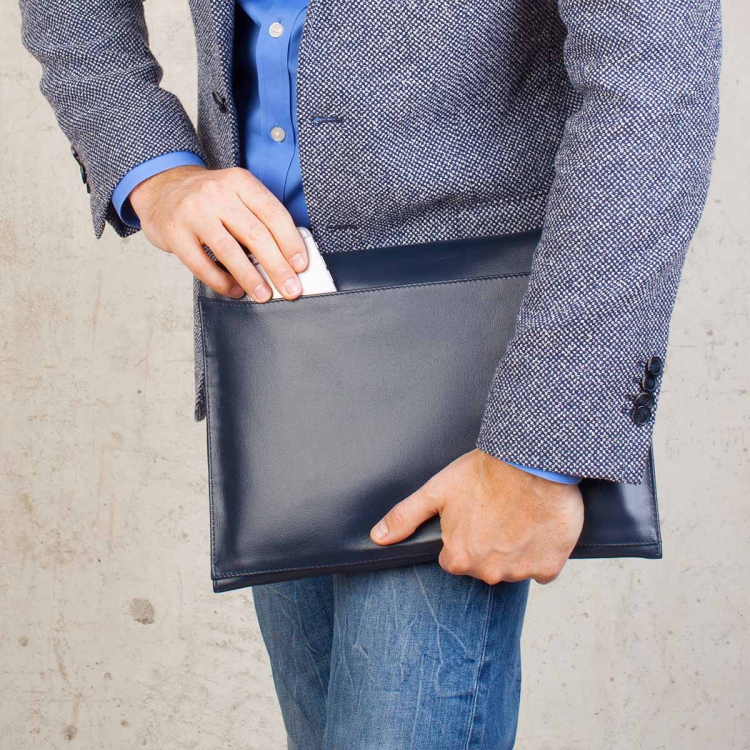 Кожаная папка для документов Crosby Dark Blue