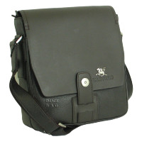 Кожаная коричневая сумка с оригинальной застежкой WST Polo 6010-1        