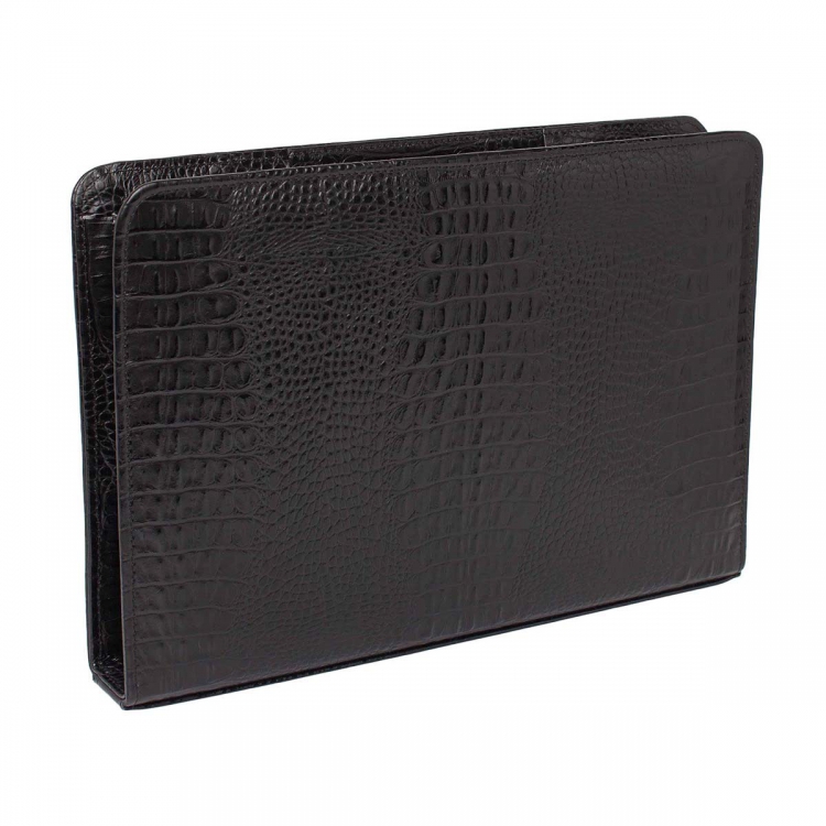 Папка для документов кожаная Elton Black Caiman