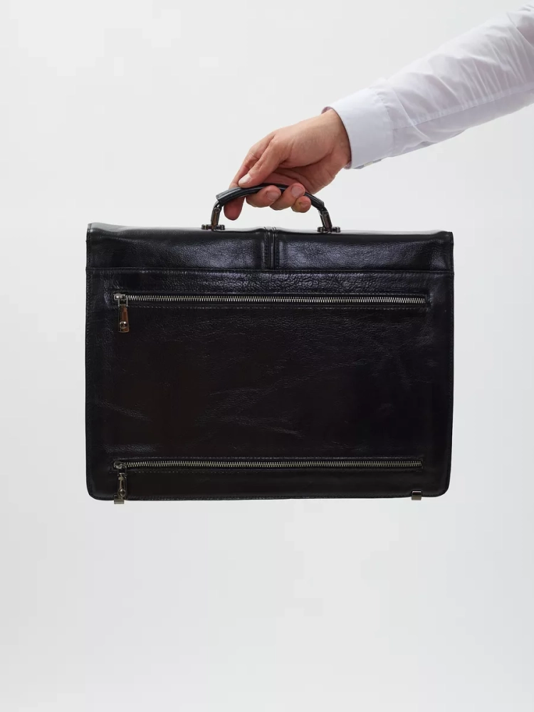 Деловой мужской кожаный портфель для документов и ноутбука с кодовым замком Paul Rayner 1-9504-1