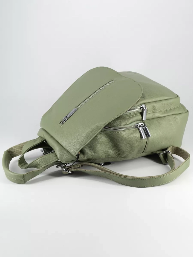 Рюкзак женский кожаный Paul Rayner фисташковый 1031