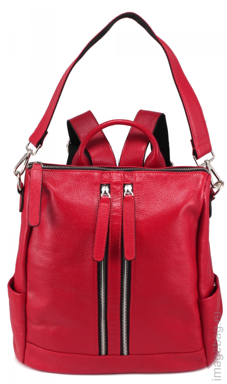 Женский рюкзак кожаный P.R. Grace red_8177