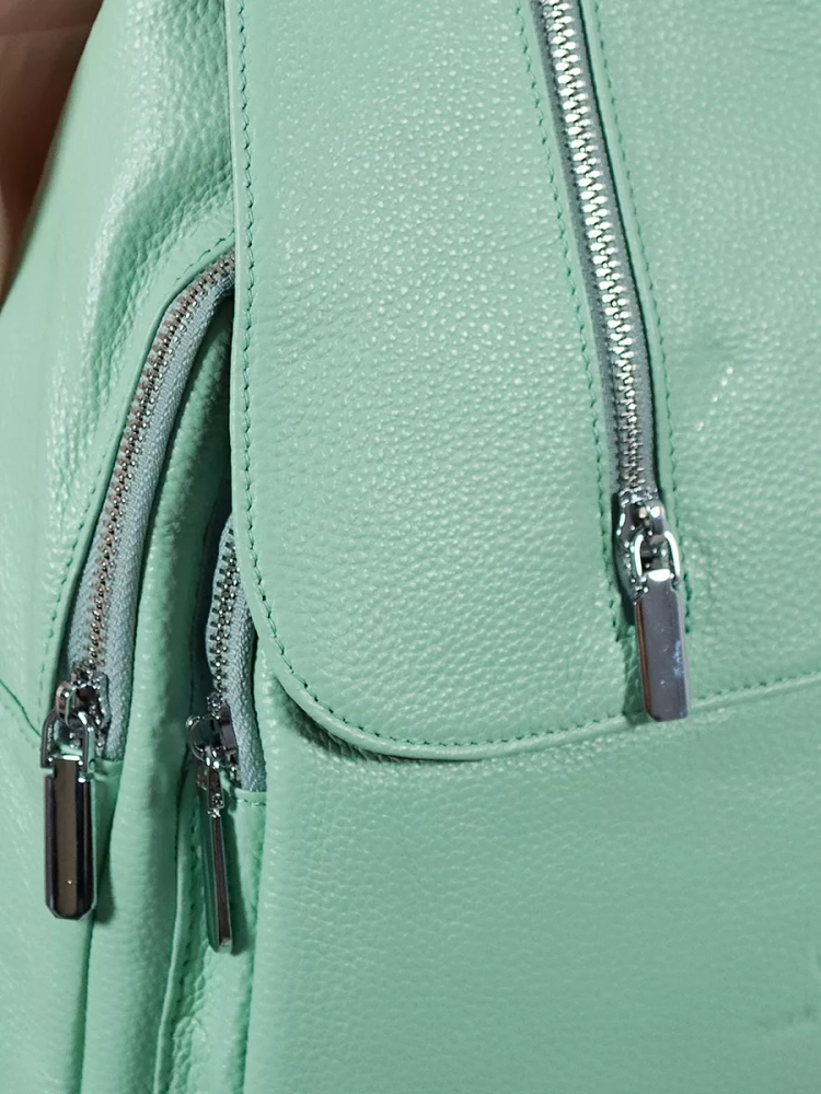 Рюкзак женский кожаный маленький Paul Rayner мята 1031-1