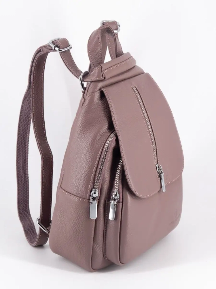 Рюкзак женский кожаный маленький Paul Rayner розовый 1031-1