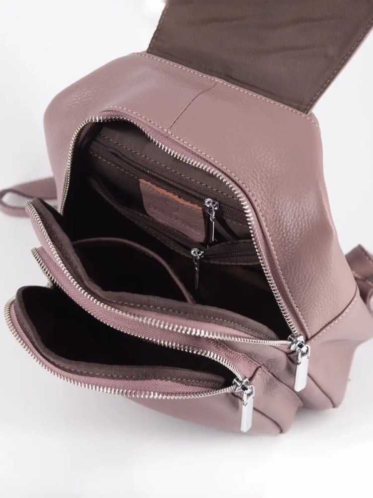 Рюкзак женский кожаный маленький Paul Rayner розовый 1031-1