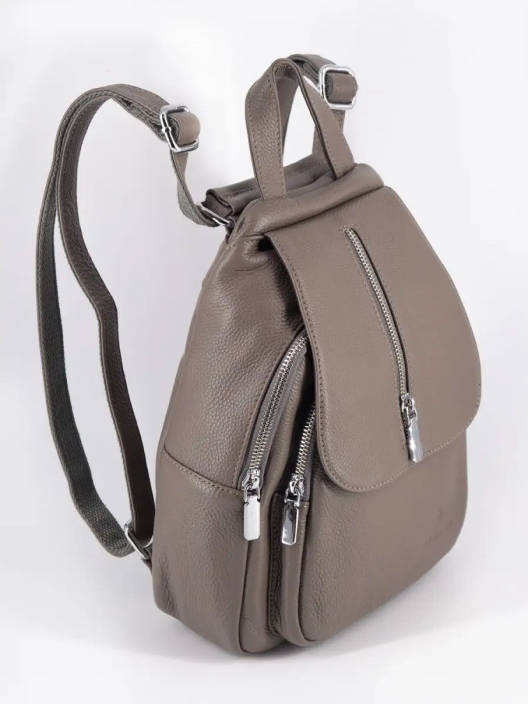 Рюкзак женский кожаный маленький Paul Rayner серый 1031-1