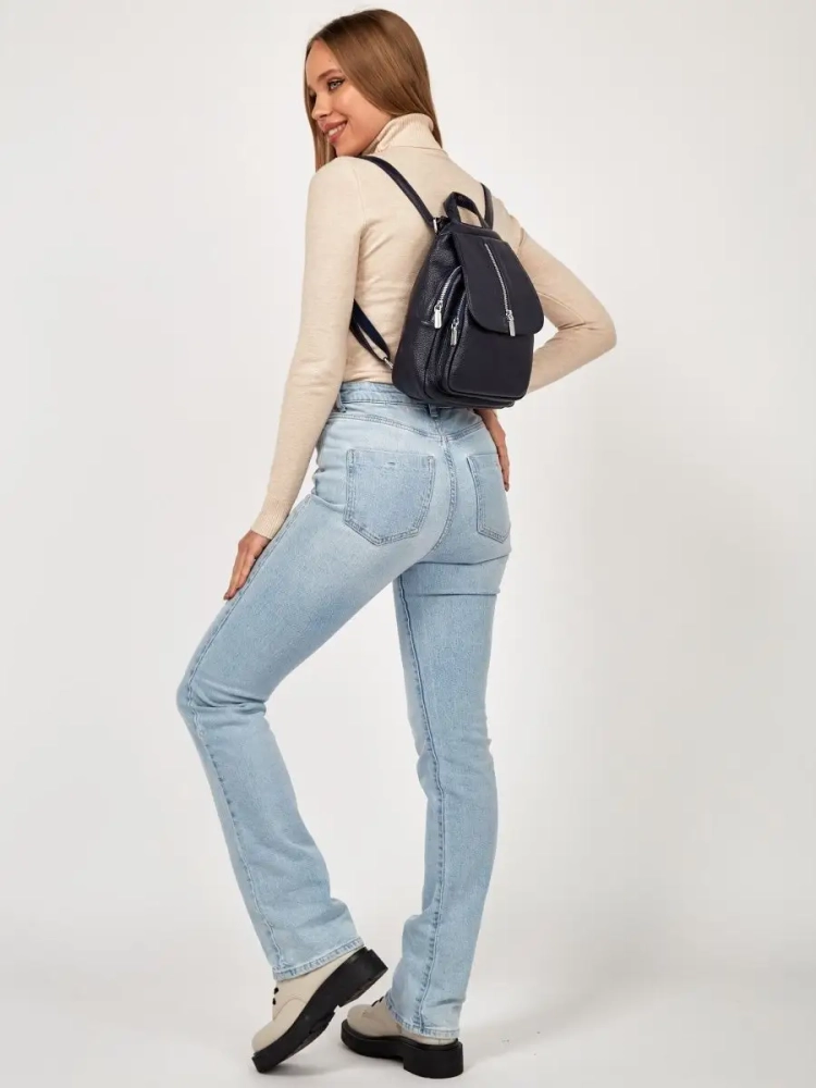 Рюкзак женский кожаный маленький Paul Rayner синий 1031-1