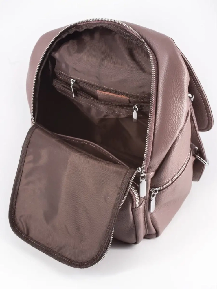 Женский кожаный городской рюкзак PR розовый 1029