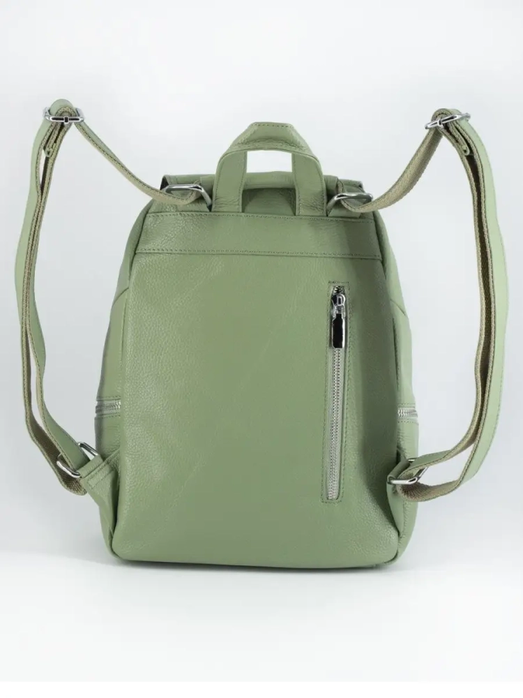 Женский кожаный городской рюкзак PR фисташковый 1029