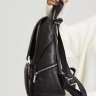 Женский кожаный городской рюкзак PR черный 1029