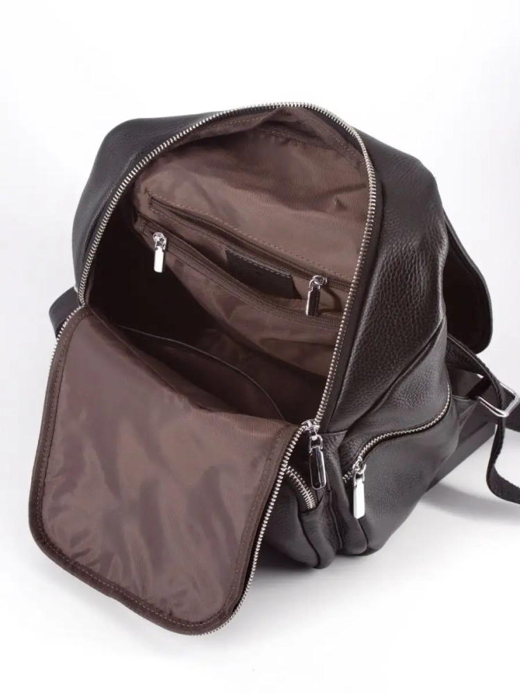 Женский кожаный городской рюкзак PR черный 1029