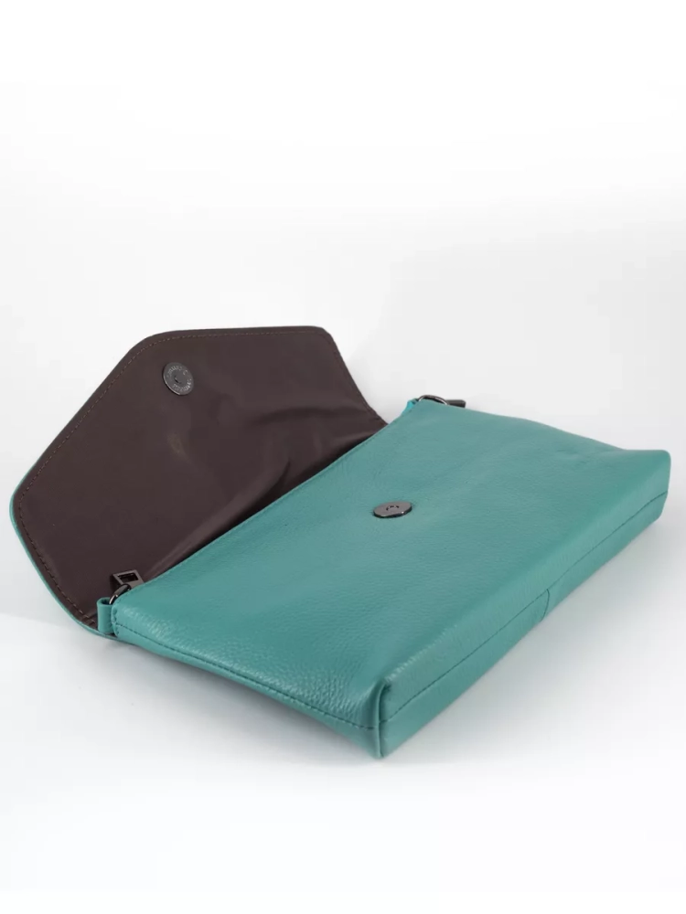 Клатч женский кожаный голубой 8819