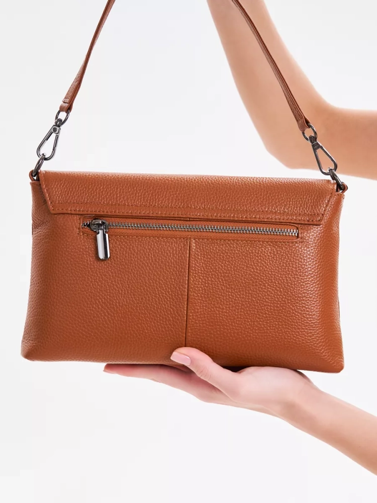 Клатч женский кожаный коричневый 8819